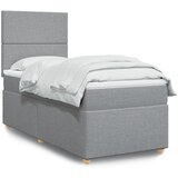 The Living Store Box spring postelja z vzmetnico svetlo siva 80x200 cm blago - Box Spring Postelja, (21428304) Cene