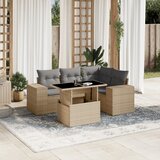 Maison Chic Seti vrtnega pohištva - Vrtna garnitura - Vrtni pohištvo set 5-delna z blazinami bež poli ratan, (21819021) | Shoptok.si