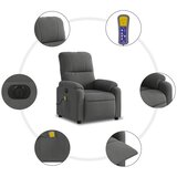  Električni masažni naslonjač tamnosivi tkanina od mikrovlakana | shoptok.hr