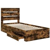 vidaXL Okvir za krevet s ladicama Dimljeni hrast 90 x 190 cm - Dimljeni hrast 90 x 190 cm | shoptok.hr