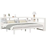 Knjižna postelja brez vzmetnice bela 180x200 cm trdna borovina | Shoptok.si