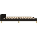  Posteljni okvir z vzglavjem črn 200x200 cm blago, (20794773) | Shoptok.si