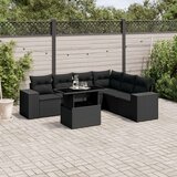 vidaXL 7-dijelni set vrtnih sofa od poliratana s jastucima crni | shoptok.hr