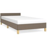 The Living Store Posteljni okvir z vzglavjem taupe 100x200 cm blago - Posteljni Okvir Z Vzglavjem, (21531482) | Shoptok.si