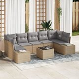 vidaXL 8-dijelni set vrtnih sofa s jastučićima bež poli ratan Cijene