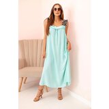 Kesi Włoski Women's dress with leopard print straps mint Cijene