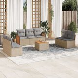  8-dijelni set vrtnih sofa od poliratana s jastucima bež | shoptok.hr