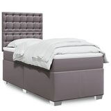 Maison Chic Box spring postelja - Vzmetna postelja z vzmetnico siva 100x200 cm umetno usnje SL11798, (21901403) | Shoptok.si