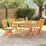  Sklopive vrtne stolice s bijelim jastukom 6 kom Solid Acacia Wood Cijene