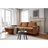 Miuform Narančasta/smeđa sklopiva kutna garnitura od samta (s lijevim kutom) Lofty Lilly – | shoptok.hr