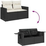  9-dijelni set vrtnih sofa s jastucima crni od poliratana | shoptok.hr