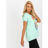 Fashion Hunters Mint summer blouse with a print Cene