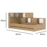 MID.YOU POSTELJA S PREDALOM 90 cm x 200 cm , bela, hrast artisan | Shoptok.si