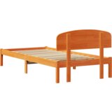  Krevetni okvir s uzglavljem tamno smeđe boje 80x200 cm od punog drveta bora | shoptok.hr