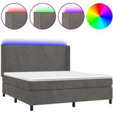  Box spring s madracem LED tamnosivi 160x200 cm baršun | shoptok.hr
