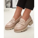 Resti Beige women's openwork moccasins on a solid sole Ejina - Footwear | Shoptok.si