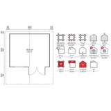 Male kuće Drvena kuća MALAGA A 380 × 320 cm – bez završnog krovnog pokrova | shoptok.hr