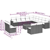 vidaXL 14-dijelni set vrtnih sofa s jastucima poliratan Bež | shoptok.hr