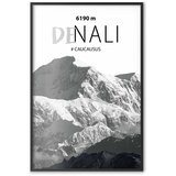  Plakat - Majestic mountain peak Denali mountain crown mountain landscape 21x30 Crni okvir | shoptok.hr