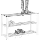 CARRYHOME regal za čevlje bela, barve kroma | Shoptok.si