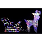  Božični jeleni s sanmi 160 LED lučk 130 cm iz akrila, (20707844) | Shoptok.si