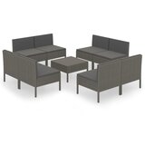 Maison Chic Seti vrtnega pohištva - Vrtna garnitura - Vrtni pohištvo set 9-delna z blazinami poli ratan siva, (21798117) | Shoptok.si
