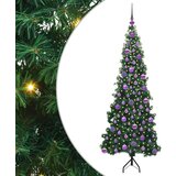 vidaXL Kotično umetno božično drevo Zelena 180 cm PVC in kovina | Shoptok.si