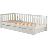 Vipack Bela otroška postelja iz masivnega bora z dodatnim ležiščem z letvenim dnom 90x200 cm Fritz – | Shoptok.si