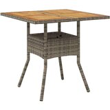 vidaXL Vrtni stol s pločom od drva bagrema sivi 80x80x75 cm poliratan | shoptok.hr