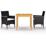  3-dijelni vrtni blagovaonski set crni | shoptok.hr