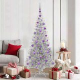 vidaXL Božićno drvce s 300 LED svjetlima s stalakom Srebrno 180 cm PET | shoptok.hr