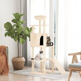 vidaXL Penjalica za mačke sa stupovima za grebanje krem 166 cm | shoptok.hr