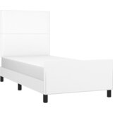  Okvir za krevet s uzglavljem bijeli 100x200 cm od umjetne kože | Shoptok.si