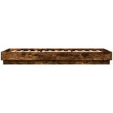 vidaXL Posteljni okvir dimljeni hrast 100x200 cm inženirski les | Shoptok.si