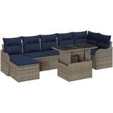 vidaXL Vrtna sedežna garnitura z blazino 8 pcs Siva Poly ratan, (5000021272) Cene