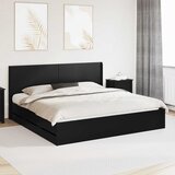  Krevetna konstrukcija s pohranom i uzglavljem Crna 200 x 200 cm | shoptok.hr