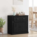 vidaXL Visok predalnik s predalom Črna Orehovina 70 x 35,5 x 67,5 cm | Shoptok.si