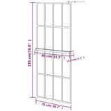 Pregrada za tuš s policom crna 80 x 195 cm s mutnim staklom ESG | shoptok.hr