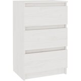 Maison Chic Nočna omarica - Nočna miza bela 40x29,5x64 cm trdna borovina, (21690477) | Shoptok.si
