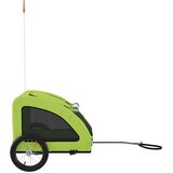 Prikolica za bicikl za ljubimce zelena od tkanine i željeza | Shoptok.si