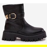 Boto Insulated Women's Ankle Boots with Gold Buckle Black Elanore | Shoptok.si