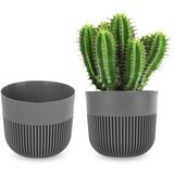KADAX cvetlični lonec, pokrov za cvetlični lonec, 11 cm, plastika, okrogel, rebrast, siv, (5000346161) | Shoptok.si