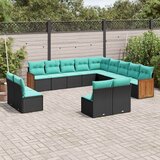  Vrtni set s jastucima, 13 dijelova, crni poliratan | shoptok.hr