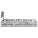  Krevetna konstrukcija s ladicama Betonski sivi 90 x 190 cm Siva 196 x 93 x 90 cm | shoptok.hr