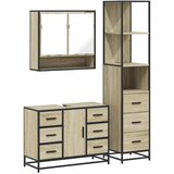  3-dijelni set kupaonskog namještaja boja hrasta sonome drveni | shoptok.hr