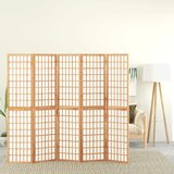  Zložljiv 5-delni paravan japonski stil 200x170 cm črne barve Cene