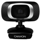 Canyon 720P HD webcam with USB2.0. connector, 360° rotary view scope, 1.0Mega pixels, Resolution 1280*720, viewing angle 60°, cable length 2.0m, Black, 62.2x46.5x57.8mm, 0.074kg - CNE-CWC3N | Shoptok.si