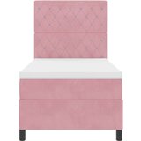 vidaXL Box Spring Krevet s Madracem Ružičasti Jednokrevetni Baršun | shoptok.hr