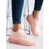 TRENDI pink textile sneakers cene
