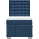  Krevet s oprugama i madracem plavi 100 x 200 cm od tkanine | shoptok.hr